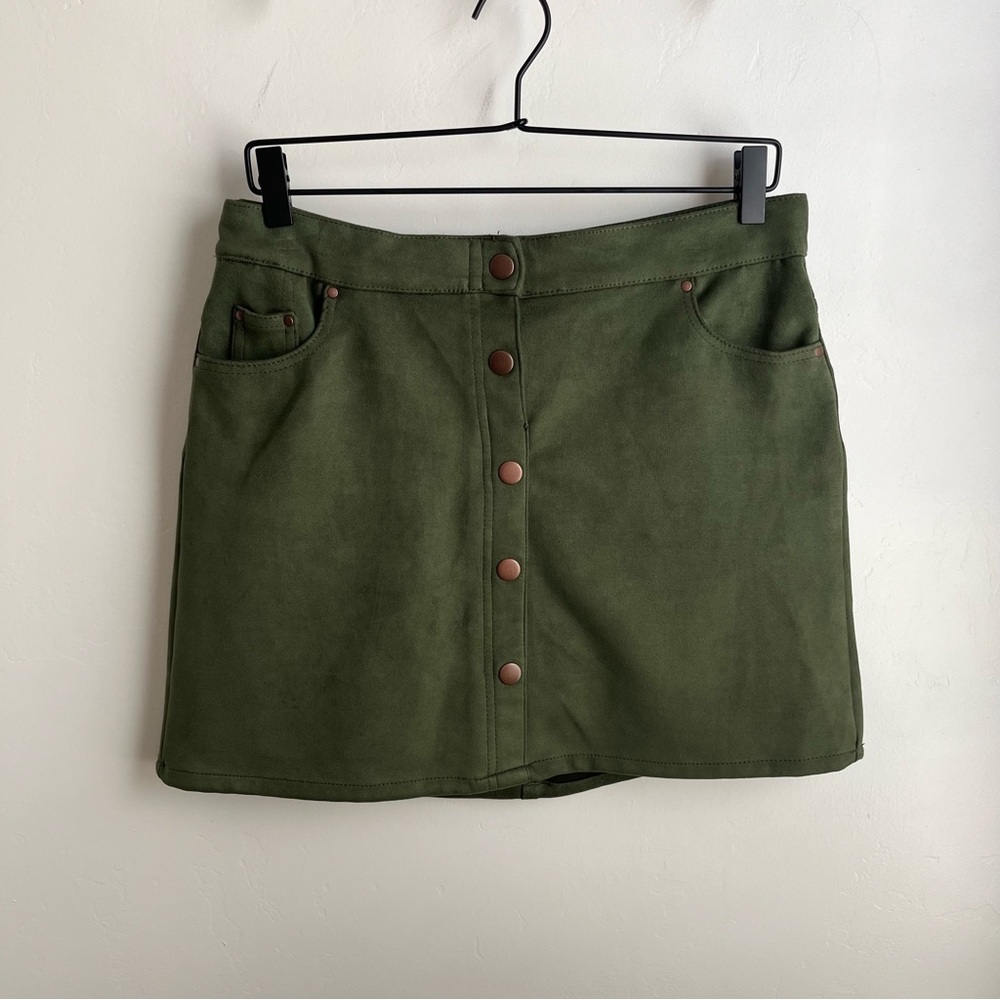 Wonder Nation Forest Green Suede-like Mini skirt EUC